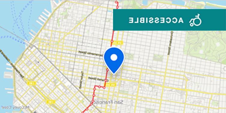 Map of Muni transit near U C S F Daniel Burnham Court, located on the 19 Polk route running from Fisherman’s Wharf to Hunters Point, with the closest stop at Polk Street and Post Street or Polk Street and Sutter Street.